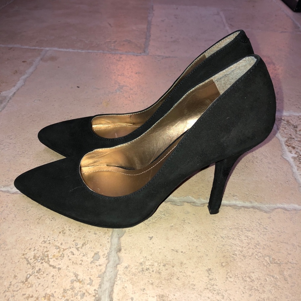 BCBGeneration Black Suede Pointed Toe Heels